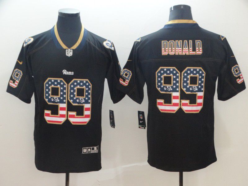 Men Los Angeles Rams #99 Donald Nike USA Flag Fashion Black Color Rush Limited NFL Jerseys->los angeles rams->NFL Jersey